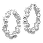 Ladda upp bild till gallerivisning, Sterling Silver Beaded Bubble Round Hoop Earrings 43mm x 9mm