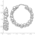 Ladda upp bild till gallerivisning, Sterling Silver Beaded Bubble Round Hoop Earrings 43mm x 9mm