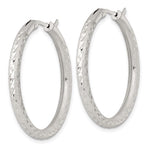 Load image into Gallery viewer, Sterling Silver Diamond Cut Round Hoop Earrings 33mm x 3.25mm