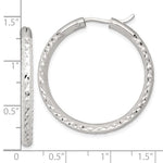 Load image into Gallery viewer, Sterling Silver Diamond Cut Round Hoop Earrings 33mm x 3.25mm