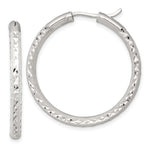 Load image into Gallery viewer, Sterling Silver Diamond Cut Sparkling Hoop Earrings