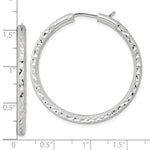 Load image into Gallery viewer, Sterling Silver Diamond Cut Round Hoop Earrings 39mm x 3.25mm