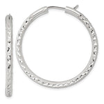 Load image into Gallery viewer, Sterling Silver Diamond Cut Round Hoop Earrings 39mm x 3.25mm
