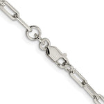 將圖片載入圖庫檢視器 Sterling Silver Rhodium Plated 3.25mm Elongated Open Link Bracelet Anklet Necklace Pendant Chain