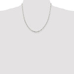 將圖片載入圖庫檢視器 Sterling Silver Rhodium Plated 3.25mm Elongated Open Link Bracelet Anklet Necklace Pendant Chain