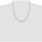 將圖片載入圖庫檢視器 Sterling Silver Rhodium Plated 3.25mm Elongated Open Link Bracelet Anklet Necklace Pendant Chain