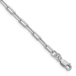 將圖片載入圖庫檢視器 Sterling Silver Rhodium Plated 3.25mm Elongated Open Link Bracelet Anklet Necklace Pendant Chain