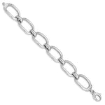 Charger l'image dans la galerie, Sterling Silver Rhodium Plated Wide Oval Link Big Bold Statement Bracelet