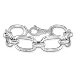 Charger l'image dans la galerie, Sterling Silver Rhodium Plated Wide Oval Link Big Bold Statement Bracelet