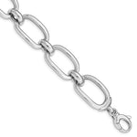 Charger l'image dans la galerie, Sterling Silver Rhodium Plated Wide Oval Link Big Bold Statement Bracelet