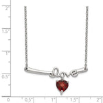 將圖片載入圖庫檢視器 Sterling Silver Garnet Heart Love Choker Necklace Chain