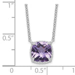 Ladda upp bild till gallerivisning, Sterling Silver Amethyst Square Necklace Chain 16 inches with 2 inch Extender