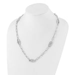 Carica l'immagine nel visualizzatore di Gallery, Sterling Silver Paperclip Oval Link Necklace Chain Modern Contemporary