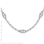 Carica l'immagine nel visualizzatore di Gallery, Sterling Silver Paperclip Oval Link Necklace Chain Modern Contemporary