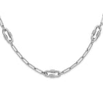 Carica l'immagine nel visualizzatore di Gallery, Sterling Silver Paperclip Oval Link Necklace Chain Modern Contemporary