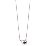 Ladda upp bild till gallerivisning, Sterling Silver Garnet Oval Teardrop Choker Necklace Chain
