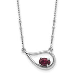 Ladda upp bild till gallerivisning, Sterling Silver Garnet Oval Teardrop Choker Necklace Chain