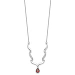 Загрузить изображение в средство просмотра галереи, Sterling Silver Garnet and White Topaz Choker Necklace Chain