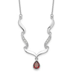 Загрузить изображение в средство просмотра галереи, Sterling Silver Garnet and White Topaz Choker Necklace Chain