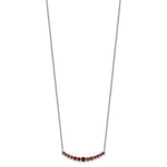 Ladda upp bild till gallerivisning, Sterling Silver Garnet Graduated Line Bar Necklace Chain