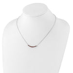 Ladda upp bild till gallerivisning, Sterling Silver Garnet Graduated Line Bar Necklace Chain