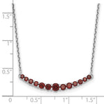 Ladda upp bild till gallerivisning, Sterling Silver Garnet Graduated Line Bar Necklace Chain