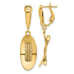 Load image into Gallery viewer, 14k Yellow Gold Oval Omega Back Dangle Earrings