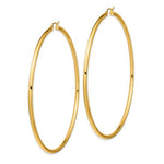 Load image into Gallery viewer, 14K Yellow Gold 90mm x 3mm Extra Large Giant Gigantic Big Lightweight Round Classic Hoop Earrings