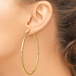 Load image into Gallery viewer, 14K Yellow Gold 90mm x 3mm Extra Large Giant Gigantic Big Lightweight Round Classic Hoop Earrings