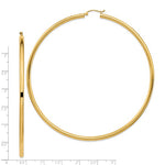 Load image into Gallery viewer, 14K Yellow Gold 90mm x 3mm Extra Large Giant Gigantic Big Lightweight Round Classic Hoop Earrings