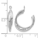 Load image into Gallery viewer, Pair of 14K white gold polished C hoop earring jackets