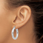 Load image into Gallery viewer, 14K White Gold 30mm x 5mm Classic Round Hoop Earrings