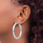 Indlæs billede til gallerivisning 14K White Gold 45mm x 5mm Classic Round Hoop Earrings
