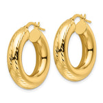 Charger l'image dans la galerie, 14K Yellow Gold 26mm x 6mm Diamond Cut Round Hoop Earrings