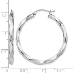 Load image into Gallery viewer, 14K White Gold 35.5mm x 3mm Twisted Modern Classic Round Hoop Earrings