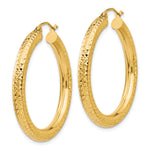 Load image into Gallery viewer, 14K Yellow Gold 35mm x 4mm Diamond Cut Classic Round Hoop Earrings