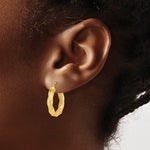 Load image into Gallery viewer, 14K Yellow Gold Diamond Cut Twisted Round Hoop Earrings 20mm x 3.75mm