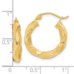 Load image into Gallery viewer, 14K Yellow Gold Diamond Cut Twisted Round Hoop Earrings 20mm x 3.75mm