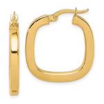 Afbeelding in Gallery-weergave laden, 14k Yellow Gold Square Hoop Earrings 23mm x 3mm