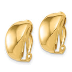 Cargar imagen en el visor de la galería, 14k Yellow Gold Polished Non Pierced Clip On Omega Back Earrings