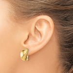 Cargar imagen en el visor de la galería, 14k Yellow Gold Polished Non Pierced Clip On Omega Back Earrings