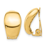 Cargar imagen en el visor de la galería, 14k Yellow Gold Polished Non Pierced Clip On Omega Back Earrings
