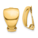 画像をギャラリービューアに読み込む, 14k Yellow Gold Polished Non Pierced Clip On Omega Back Earrings