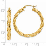 Load image into Gallery viewer, 14K Yellow Gold Twisted Round Hoop Earrings 36mm x 4mm