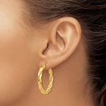Load image into Gallery viewer, 14K Yellow Gold Twisted Round Hoop Earrings 30mm x 4mm