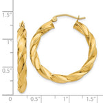 Load image into Gallery viewer, 14K Yellow Gold Twisted Round Hoop Earrings 30mm x 4mm