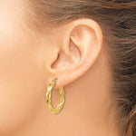 Load image into Gallery viewer, 14K Yellow Gold Twisted Round Hoop Earrings 26mm x 4mm