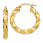 Load image into Gallery viewer, 14K Yellow Gold Twisted Round Hoop Earrings 26mm x 4mm