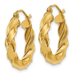 Load image into Gallery viewer, 14K Yellow Gold Twisted Round Hoop Earrings 20mm x 4mm