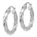 Load image into Gallery viewer, 14K White Gold Light Twisted Hoop Earrings